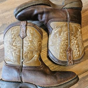 Lil Durango Kids 8" Western Brown Cowboy Boots Size 3 M Pull On
